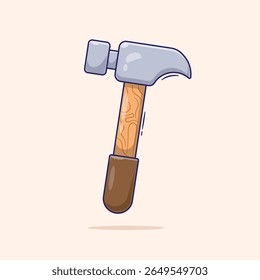 Illustration cartoon vector of Colorful claw hammer icon or symbol with flat style concept design. Construction tools
