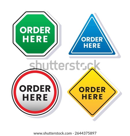 Illustration cartoon vector of cute order here sign board isolated and can be used anywhere, especially in the field of sales