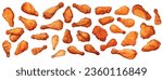 illustration cartoon vector of a fried chicken bundle set. isolated on a background. eps 10