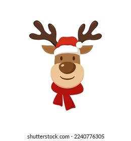 Illustration cartoon vector graphic of reindeer.