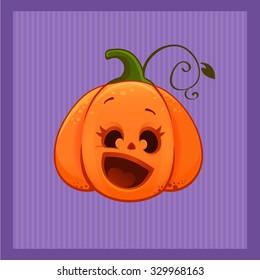 illustration of cartoon vector Halloween funny pumpkin  
