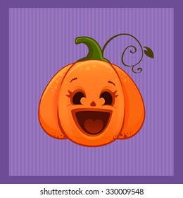 illustration of cartoon vector happy Halloween pumpkin 