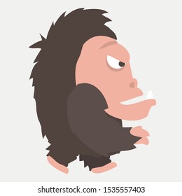 Illustration of cartoon vector monkey. Funny monkey.