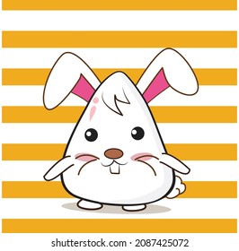 
Illustration cartoon vector rabbit on a white background with orange alternating colors.