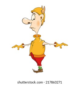 Illustration of a cartoon viking