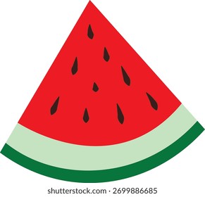 Illustration einer Cartoon Wassermelone und dreieckige Scheiben