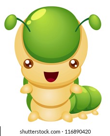 illustration of Cartoon worm.vector