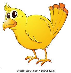 Illustration of cartoon yellow bird