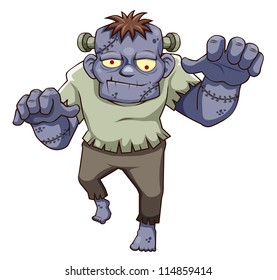 illustration of Cartoon zombie. Vector