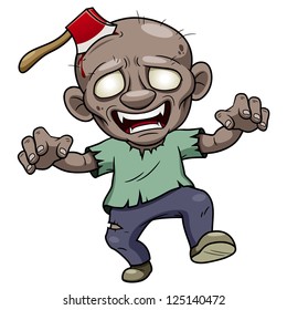 illustration of Cartoon zombie. Vector