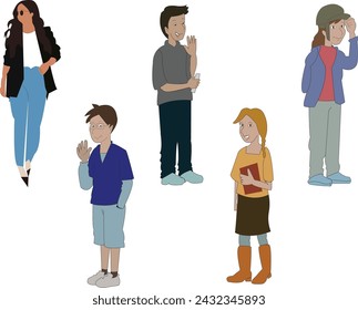 Illustration eines Zeichentrickzeichens im Vektorformat