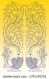 Illustration of carving (Sri Lankan art), vector.
