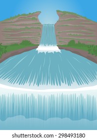 Illustration of a cascading waterfall