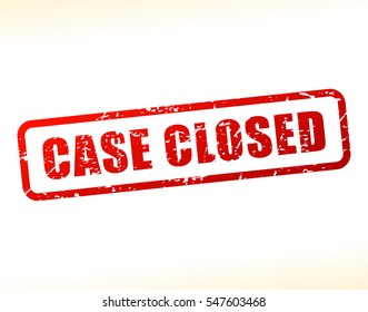 Illustration of case closed text buffered on white background