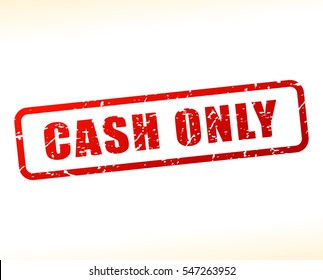 Illustration of cash only text 