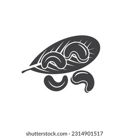 illustration of a cashew, anacardium icon, vector art.