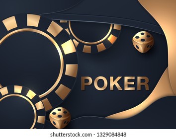 illustration of casino chips, cards and place for text - Vector