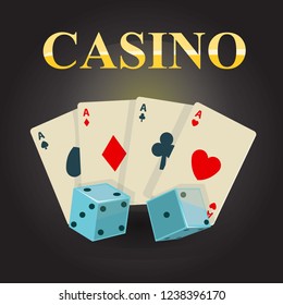 illustration for a casino with dices, cards