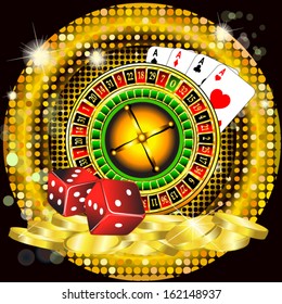 illustration of casino object on abstract background