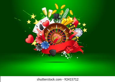 illustration of casino object on abstract background