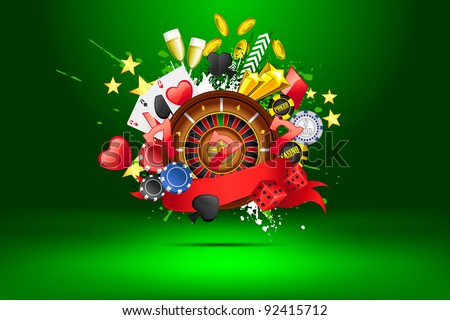 illustration of casino object on abstract background