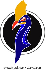 illustration of cassowary logo, symbols and icons for businesses, companies and zoos.
