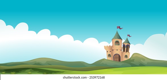 Illustration of a castle and the land