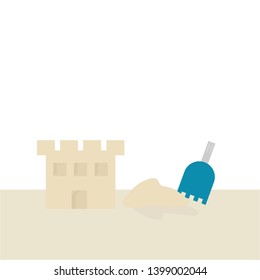 illustration castle sand vector isolated on white background