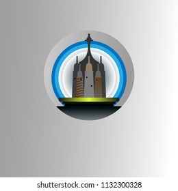 illustration castle vector design abstract background