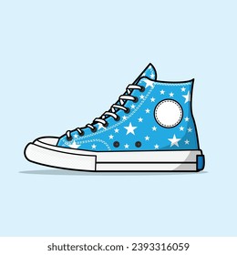 The Illustration of Casual Shoe Blue Star