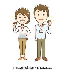Illustration of casual wear staff.