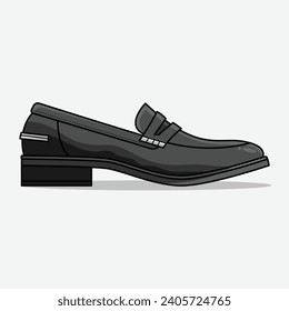 The Illustration of Casual Work Shoes Black Women