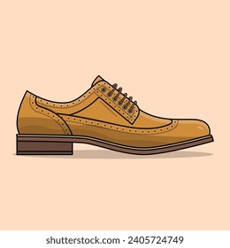The Illustration of Casual Work Shoes Brown Modern