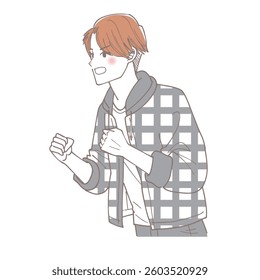 Illustration of a casually dressed man screaming