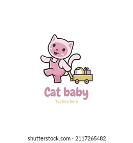 illustration Cat baby logo vector