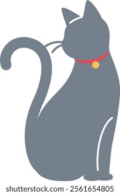 Illustration, cat, cat, black cat