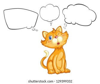 Ilustración de un gato que parpadeaba en un fondo blanco