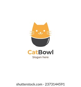 Illustration Cat Bowl Logo, chinesisches und japanisches Restaurant