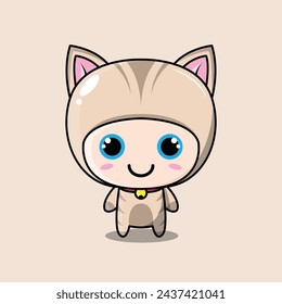 The Illustration of Cat Character Himalayan Beige
