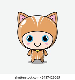 The Illustration of Cat Character Orange and White