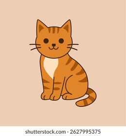 illustration of a cat with a cute expression