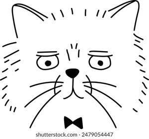 Una ilustración de un gato con líneas dibujadas a mano distintivas