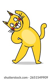  Illustration of a cat doing yoga
