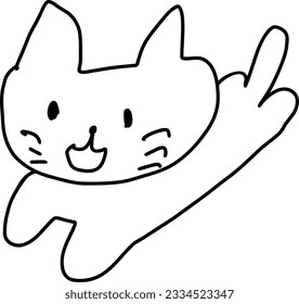 Illustration of a Cat Drawn by a Child