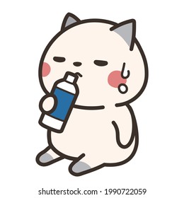La ilustración de un gato bebiendo agua.