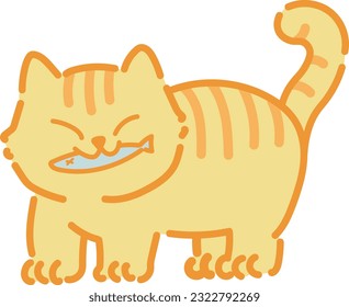 ilustración de peces que comen gatos
