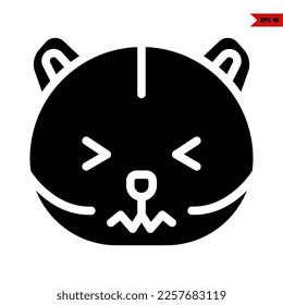 illustration of cat emoticon glyph icon