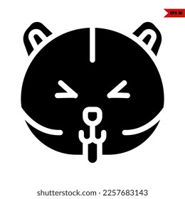 illustration of cat emoticon glyph icon