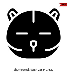 illustration of cat emoticon glyph icon 