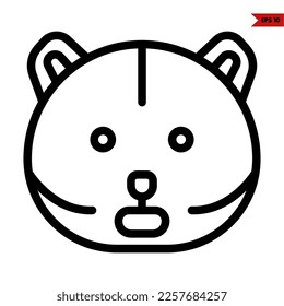 illustration of cat emoticon line icon 